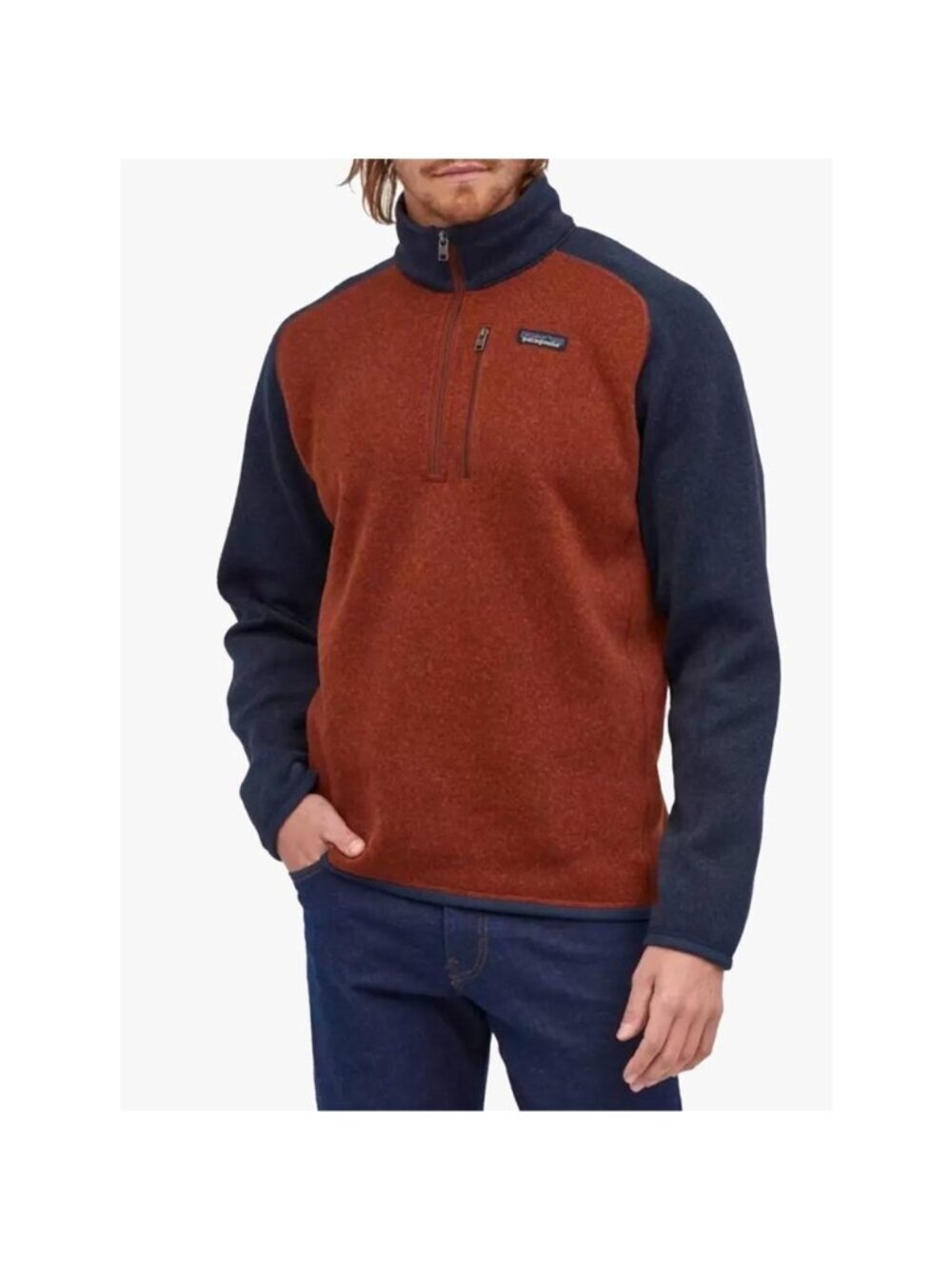 Patagonia Better Sweater 1/4 Zip Pullover Fleece Jacket Red Blue 2021 Athletic